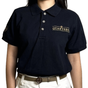 Quarters Black Polo T-Shirt